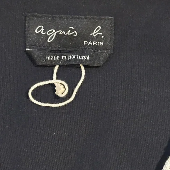 AGNES B PARIS medium Black Dress with White Lace Trim timeless Classy - Picture 5 of 5